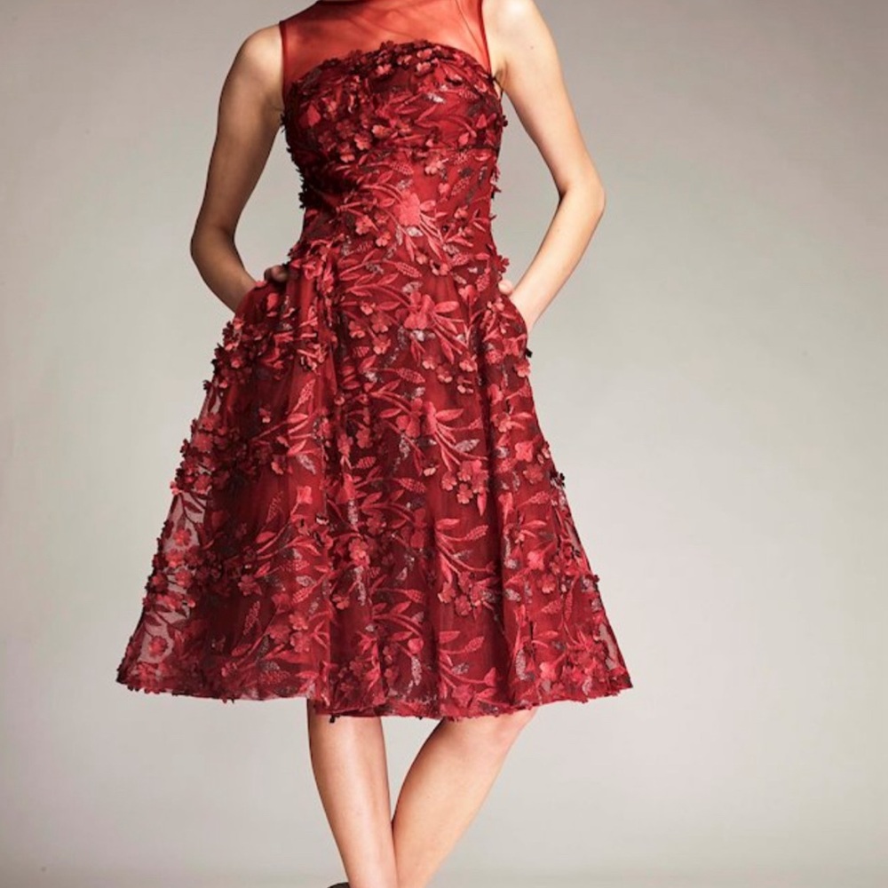 Park108, style M124, size 6… 3D Floral Tulle Cocktail Dress